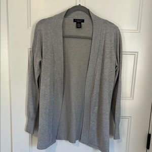 Grace Gray Women’s Cardigan Sweater Soft Knit Open Front Size Small